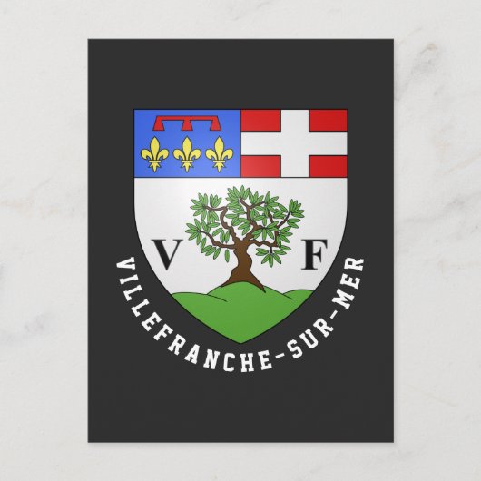 Wappen von Villefranche-sur-Mer, Frankreich Postkarte (Vorderseite)