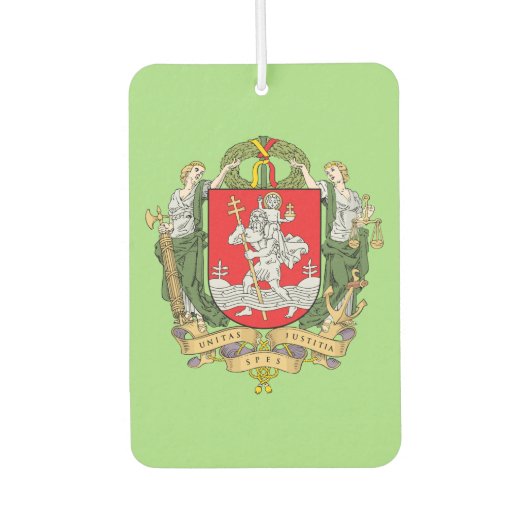 Wappen von Vilnius, Litauen Gepäckmarke Autolufterfrischer (Vorderseite)
