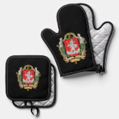 Wappen von Vilnius, Litauen, Mauspad Ofenhandschuh & Topflappen-Set (Vorderseite/Rückseite)