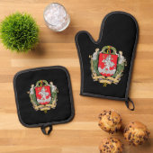 Wappen von Vilnius, Litauen, Mauspad Ofenhandschuh & Topflappen-Set (Oben Unten)