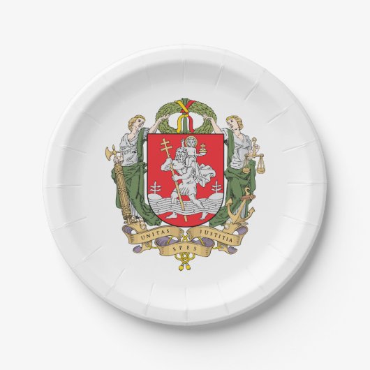 Wappen von Vilnius, Litauen Papier Teller (Vorderseite)