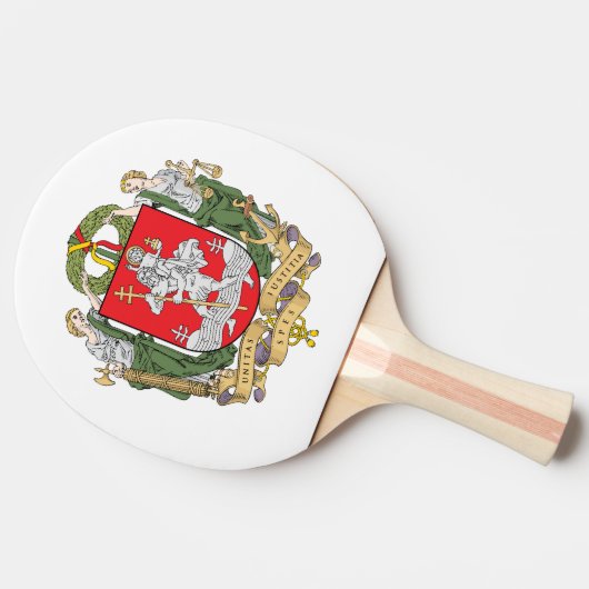 Wappen von Vilnius, Litauen Ping-Pong Paddl Tischtennis Schläger (Seitenansicht)