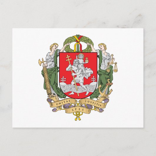 Wappen von Vilnius, Litauen Postkarte (Vorderseite)