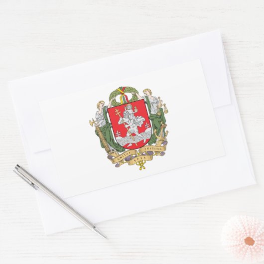 Wappen von Vilnius, Litauen Rechteckiger Aufkleber (Umschlag)