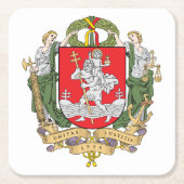 Wappen von Vilnius, Litauen Square Paper Co. Rechteckiger Pappuntersetzer (Vorderseite)