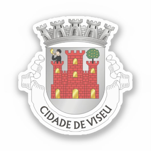 Wappen von Viseu, PORTUGAL Aufkleber (Vorderseite)