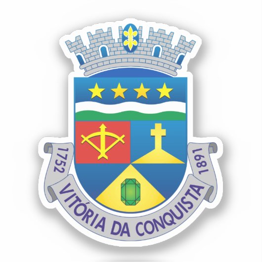 Wappen von Vitória da Conquista (BRAZIL) Aufkleber (Vorderseite)