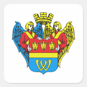 Wappen von Vyborg, Russland Quadratischer Aufkleber