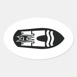 Wappen von Wolfsburg (schwarz weiß) Ovaler Aufkleber