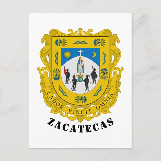 Wappen von Zacatecas, Mexiko Postkarte (Vorderseite)