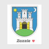 Wappen von Zagreb, Kroatien Aufkleber (Blatt)