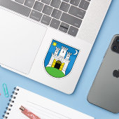 Wappen von Zagreb, Kroatien Aufkleber (Laptop mit iPhone)