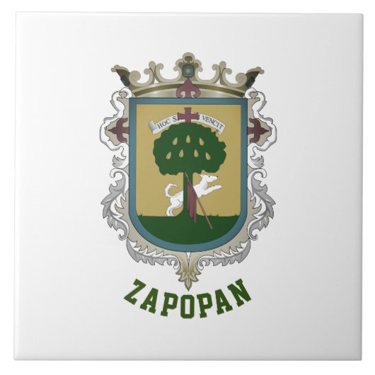 Wappen von Zapopan - Mexiko Fliese (Vorderseite)
