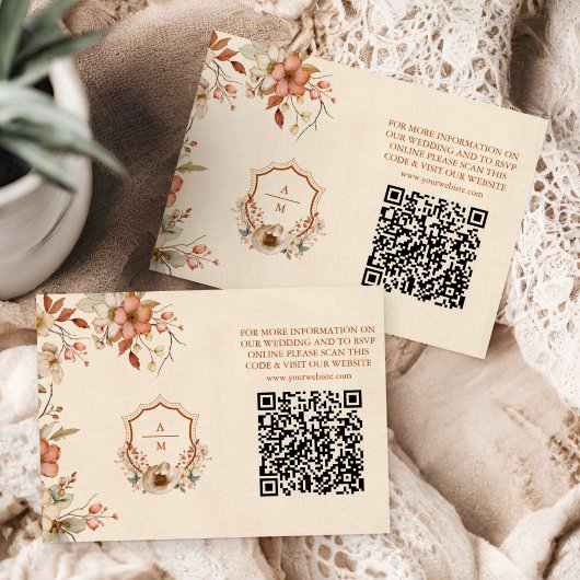 Wappen Western Land Bohemische Blumenhochzeit RSVP Karte