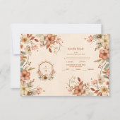 Wappen Western Land Bohemische Blumenhochzeit RSVP Karte (Vorderseite)