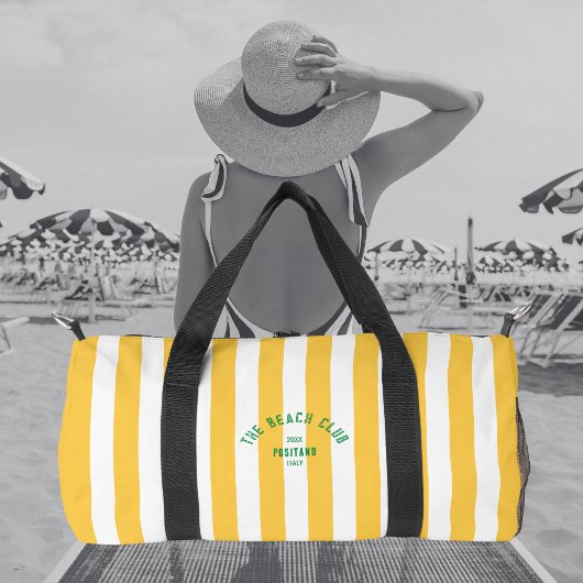 Wappen Yellow Cabana Stripe Monogram Duffle Bag