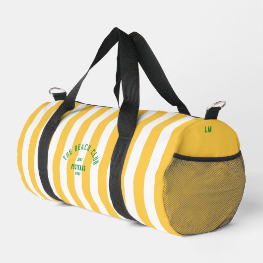 Wappen Yellow Cabana Stripe Monogram Duffle Bag (Rechte Ecke)