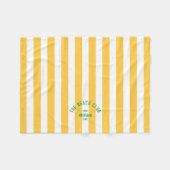Wappen Yellow Cabana Stripe Monogram Fleecedecke (Vorderseite (Horizontal))
