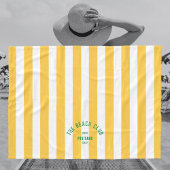 Wappen Yellow Cabana Stripe Monogram Fleecedecke