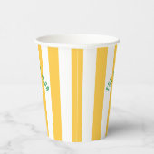 Wappen Yellow Cabana Stripe Monogram Pappbecher (Rechts)