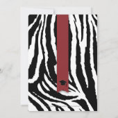 Wappen Zebra Muster Abschluss Einladung (Rückseite)