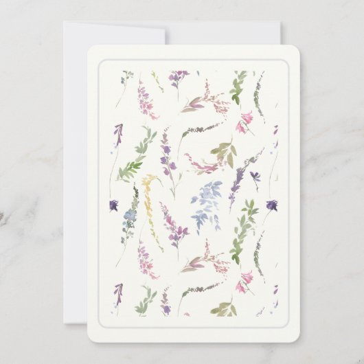 Wappen zur Wildblume von Wasserfarben Einladung (Rückseite)