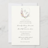 Wappen zur Wildblume von Wasserfarben Einladung (Vorderseite)