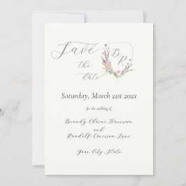 Wappen zur Wildblume von Wasserfarben Save The Date