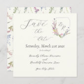 Wappen zur Wildblume von Wasserfarben Save The Date (Vorne/Hinten)