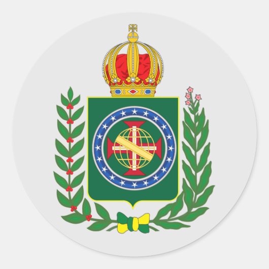 Wappen - Zweites Reich Brasiliens Runder Aufkleber (Vorderseite)