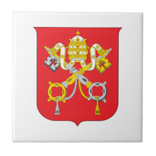 Wappenflagge des Vatikanslandes Symbol Emblem Flag Fliese