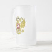 Wappenkatze der Russischen Föderation Mattglas Bierglas (Vorderseite Links)