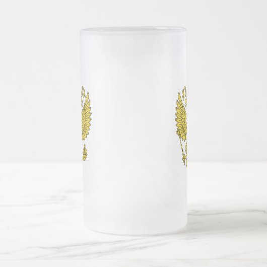 Wappenkatze der Russischen Föderation Mattglas Bierglas (Mittel)