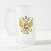 Wappenkatze der Russischen Föderation Mattglas Bierglas (Links)
