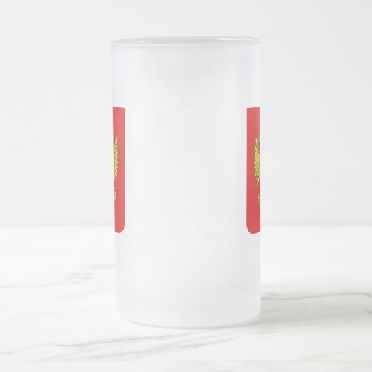 Wappenkatze der Russischen Föderation Mattglas Bierglas (Mittel)