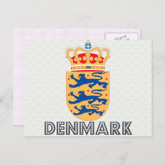 Wappenkleidung Dänemarks Postkarte (Vorne/Hinten)