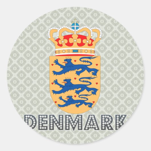 Wappenkleidung Dänemarks Runder Aufkleber (Vorderseite)