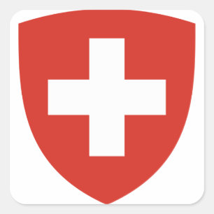 Wappenkleidung der Schweiz Quadratischer Aufkleber