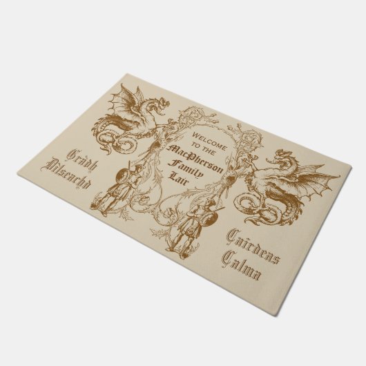 Wappenkunde-Drache-schottischer Fußmatte (Schrägansicht)