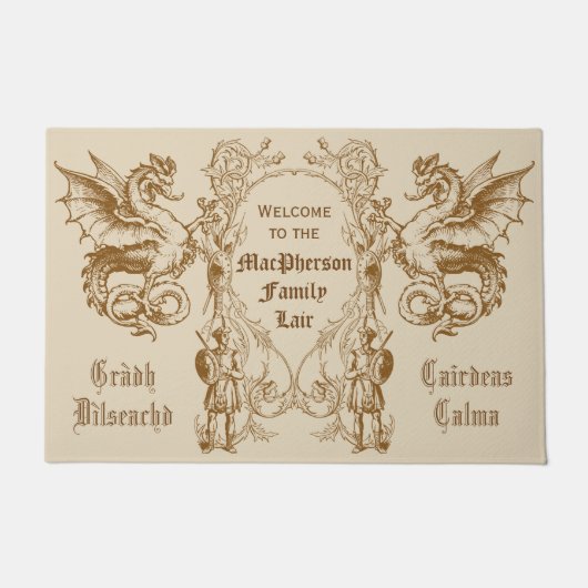 Wappenkunde-Drache-schottischer Fußmatte (Vorderseite)