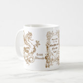 Wappenkunde-Drache-schottischer Kaffeetasse (Vorderseite Links)