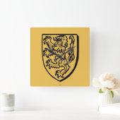 Wappenkunde: Löwe Quadratische Wanduhr (Zuhause)