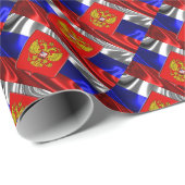 Wappenpapier mit russischer Flagge Geschenkpapier (Rolleneckpunkt)