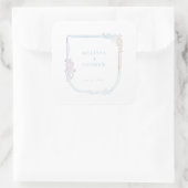 Wappenrahmen - pastellfarben quadratischer aufkleber (Tasche)