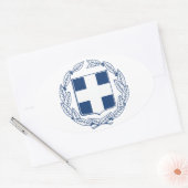 Wappenrüstung Griechenlands Ovaler Aufkleber (Umschlag)