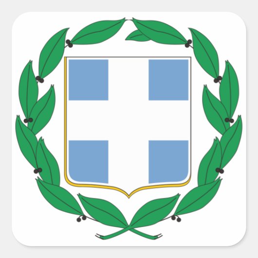 Wappenrüstung Griechenlands Quadratischer Aufkleber (Vorderseite)