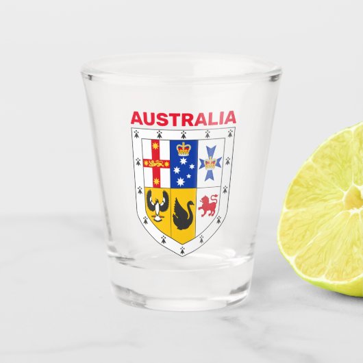 Wappenschild Australiens Schnapsglas (Vorderseite)