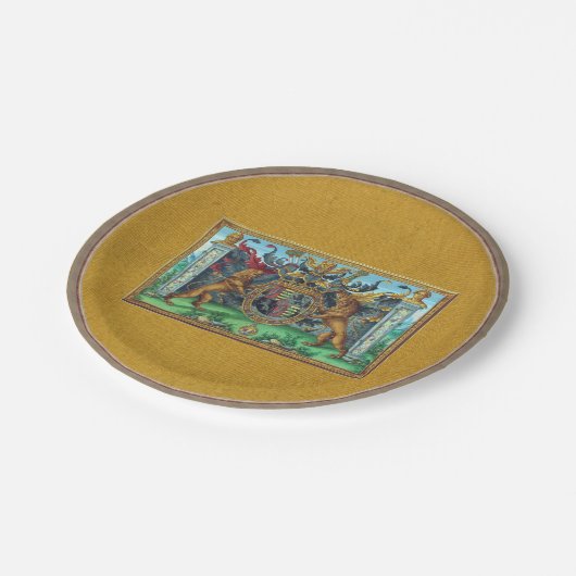 Wappenschild Pappteller (Schrägansicht)