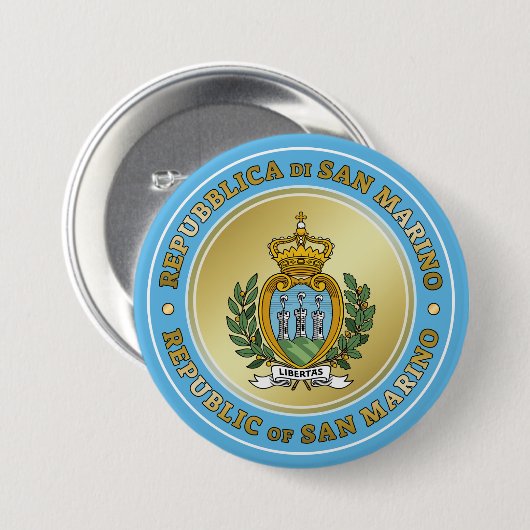 Wappenschild von San Marino Button (Vorne & Hinten)
