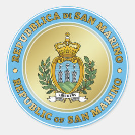 Wappenschild von San Marino Runder Aufkleber